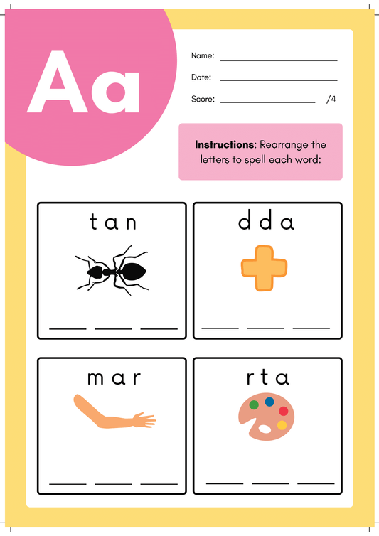 Alphabet Spelling Worksheet