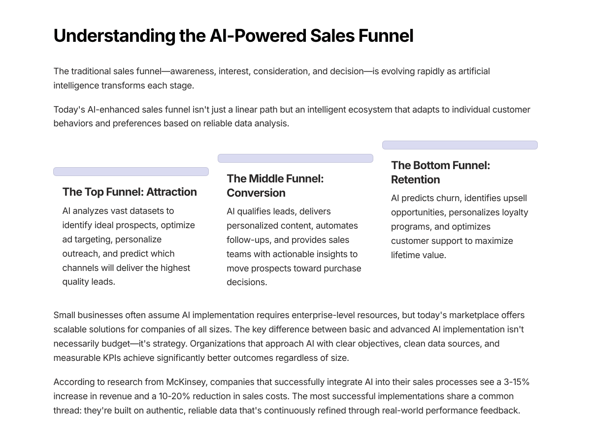 AI in the Sales Funnel Practical Strategies for Every Stage - kitoo.store